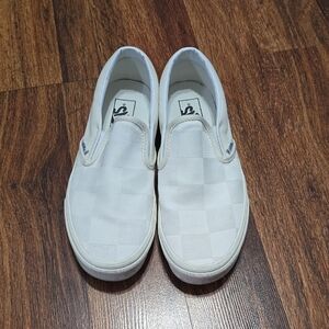Vans White Slip-On Shoes